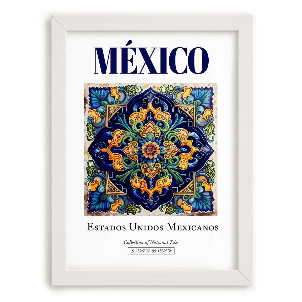 México, Mexico – Wanderlust-Inspired Poster, placed in minimal white frame