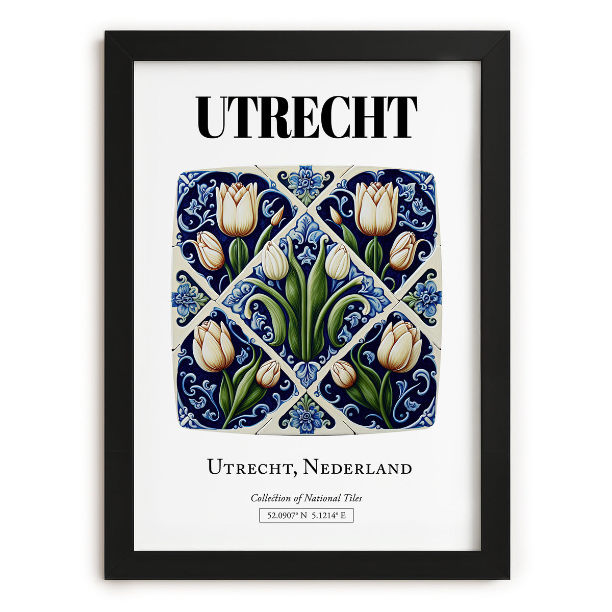 Utrecht, Netherlands – Travel Wall Decor, in sleek black frame