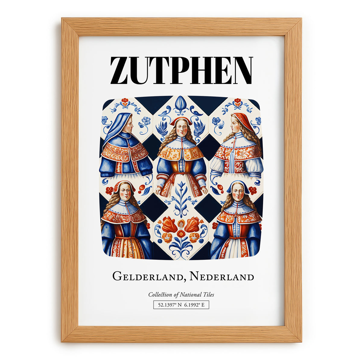 Zutphen, Netherlands – Travel Print, set in oak frame