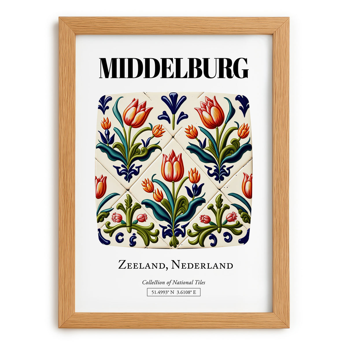 Middelburg, Netherlands – Travel Memories Wall Print, set in oak frame