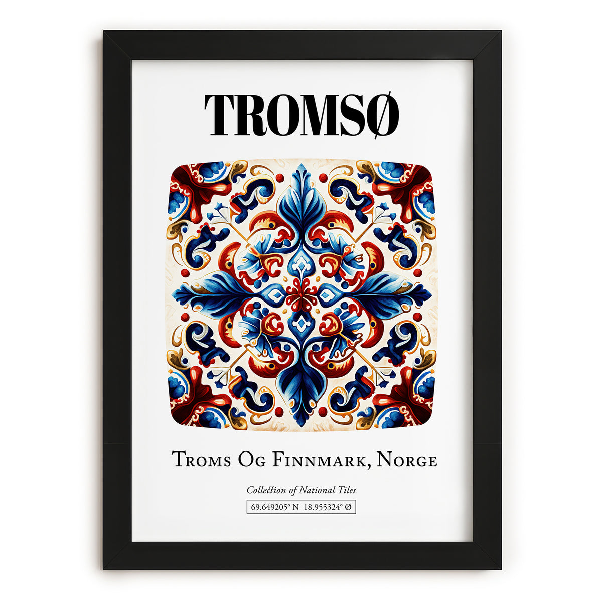 Tromsø, Norway – Travel Print, in sleek black frame