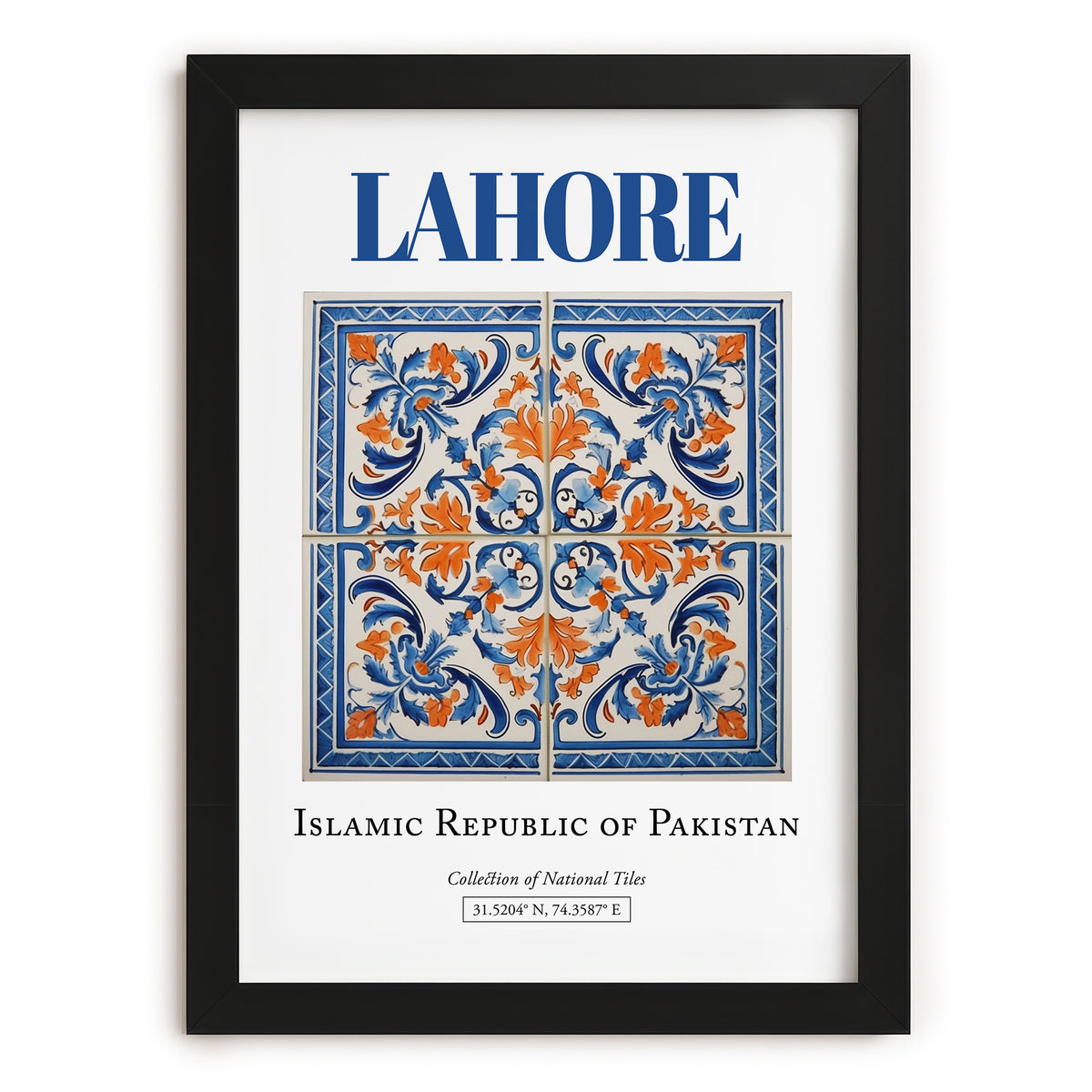 Lahore, Pakistan – Travel Wall Art, in sleek black frame