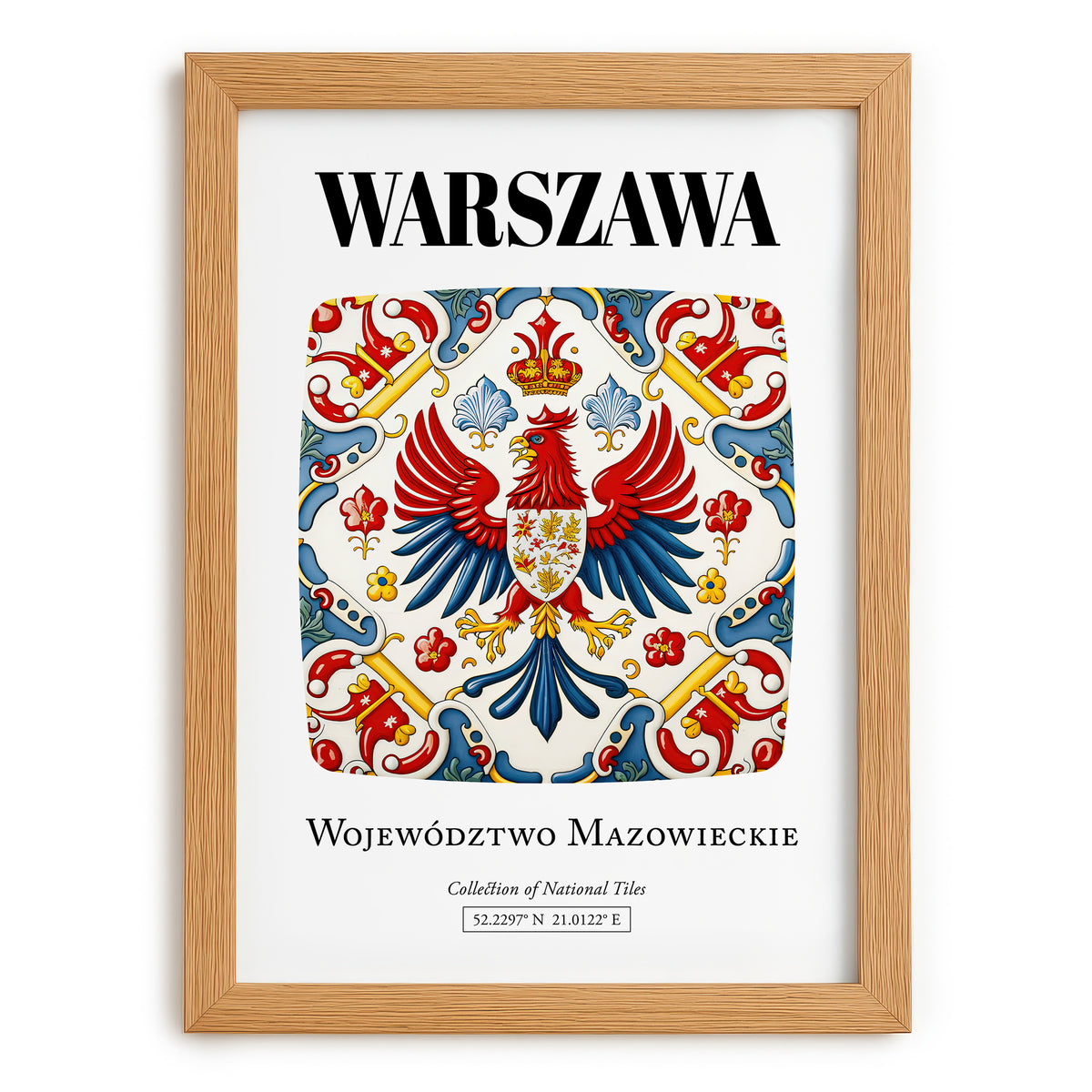 Warszawa, Poland – Wanderlust Wall Decor, set in oak frame