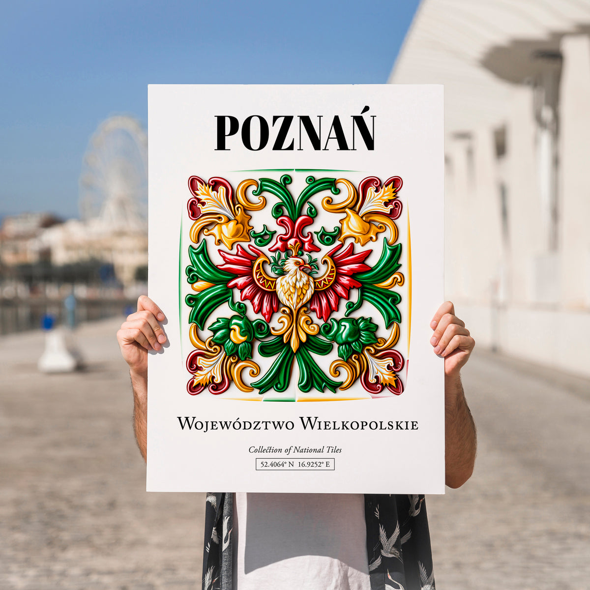 Poznań, Poland – Travel Wall Art, no-text version framed in wood