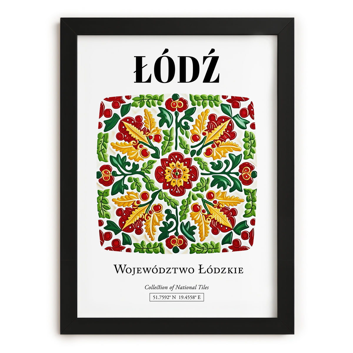 Łódź, Poland – Wanderlust-Inspired Poster, in sleek black frame