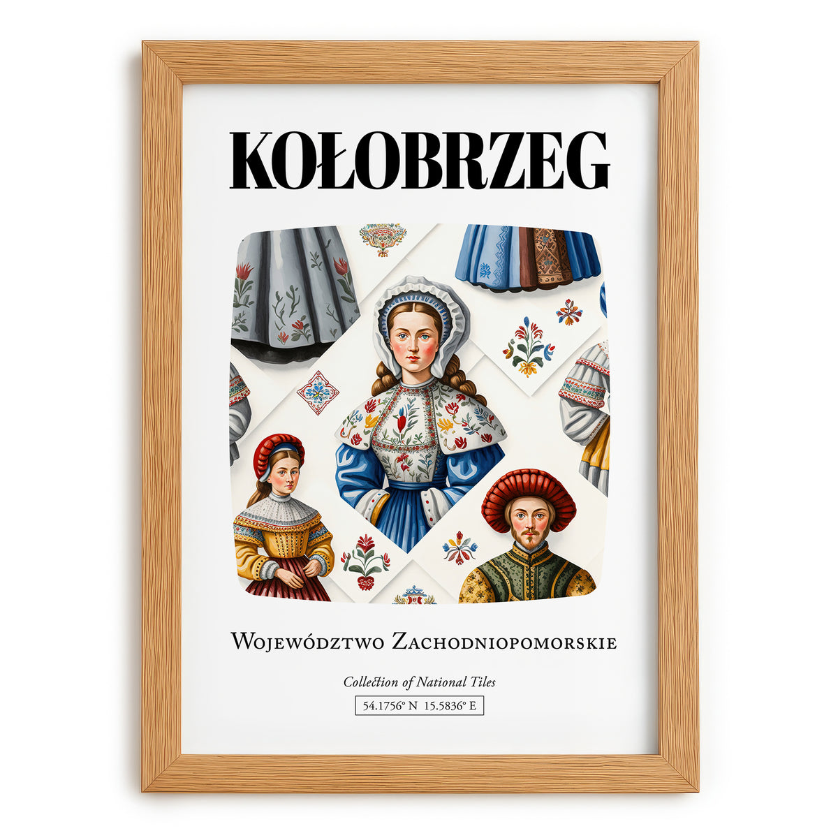 Kołobrzeg, Poland – Travel Wall Decor, set in oak frame