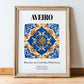 Aveiro, Portugal – Travel Poster, in wooden frame leaning on the floor