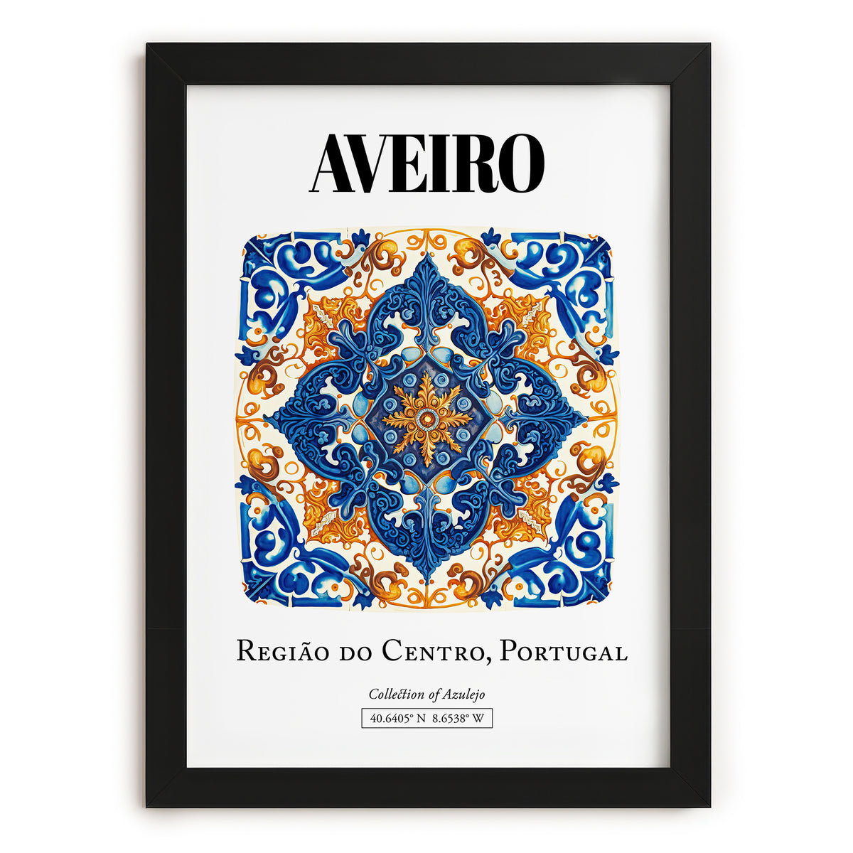 Aveiro, Portugal – Travel Poster, in sleek black frame