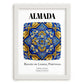 Almada, Portugal – Travel Poster, placed in minimal white frame