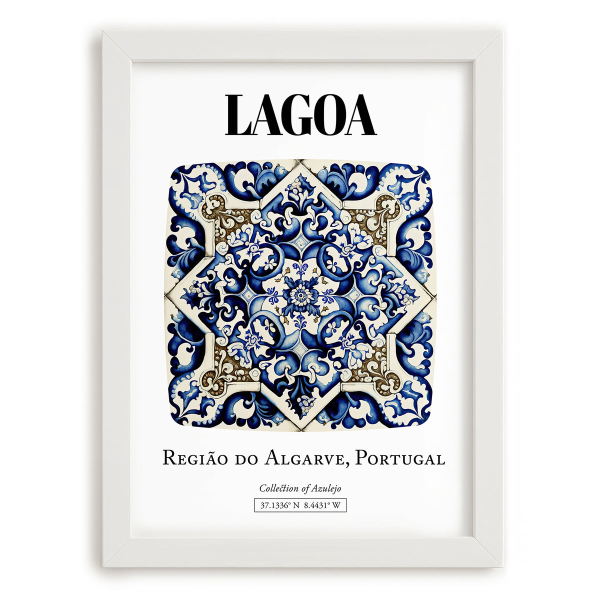 Lagoa, Portugal – Travel Wall Art, placed in minimal white frame