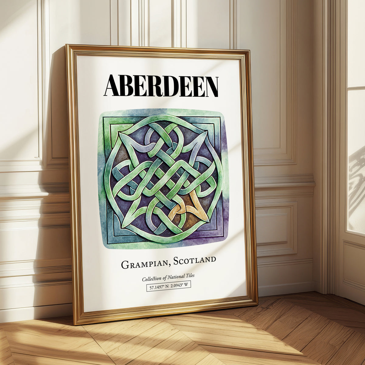 Aberdeen, Scotland – World Heritage Travel Poster, styled in a charming Paris street view