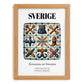 Sverige, Sweden – Away From Home Poster, set in oak frame