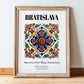 Bratislava, Slovakia – Travel Print, in wooden frame leaning on the floor