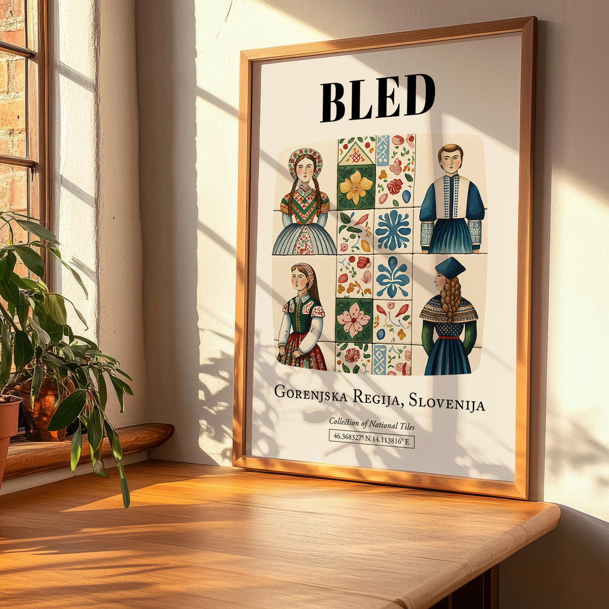 Bled, Slovenia – Minimalist Travel Print, clean layout with no caption