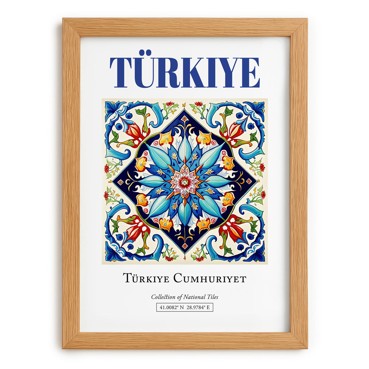 Türkiye, Turkey – Architectural Travel Art, set in oak frame