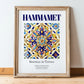 Hammamet, Tunisia – Travel Print, in wooden frame leaning on the floor