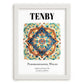 Tenby, Wales – Vintage Travel Poster, placed in minimal white frame