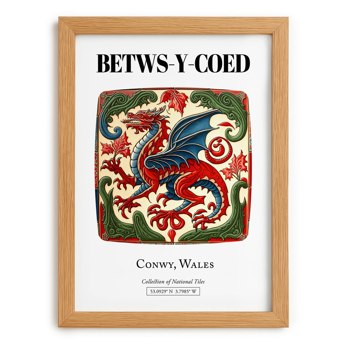 Betws-y-coed, Wales – Travel Print, set in oak frame