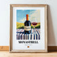 Monastrell – Spanish Red Wine, Vinoteca Painting, in wooden frame leaning on the floor