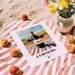 La Mancha – Spanish Red Wine, Wine Bar Poster, unframed on coastal sand