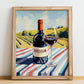 Roussillon – French Red Wine, Enoteca Wall Art, no-text version framed in wood