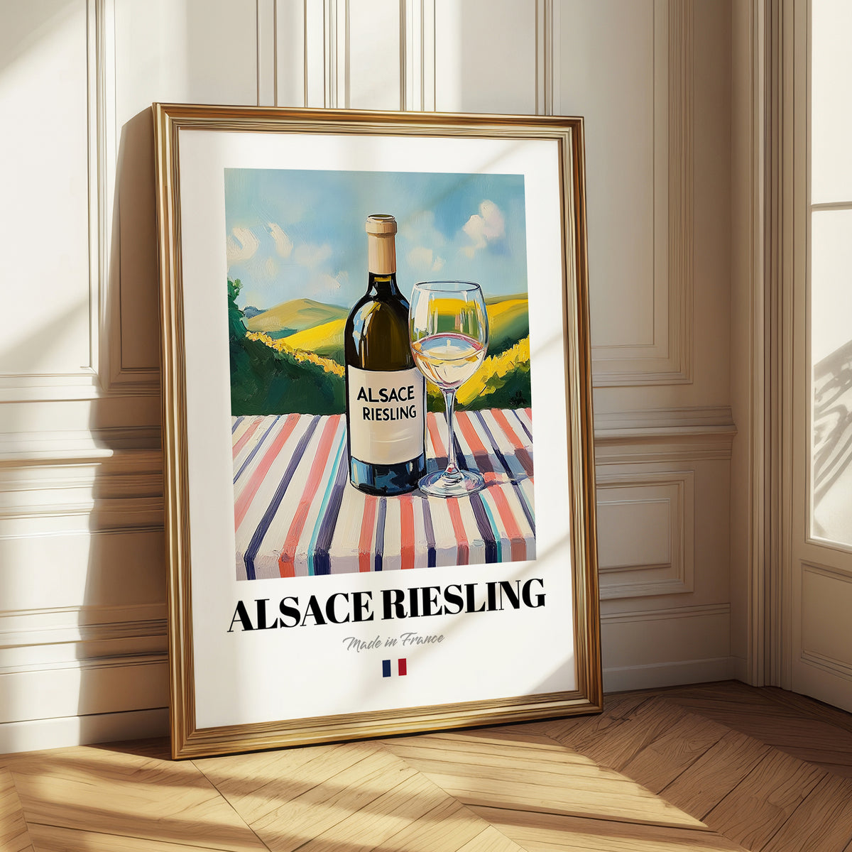 Alsace Riesling – French White Wine, Wine Bar Painting