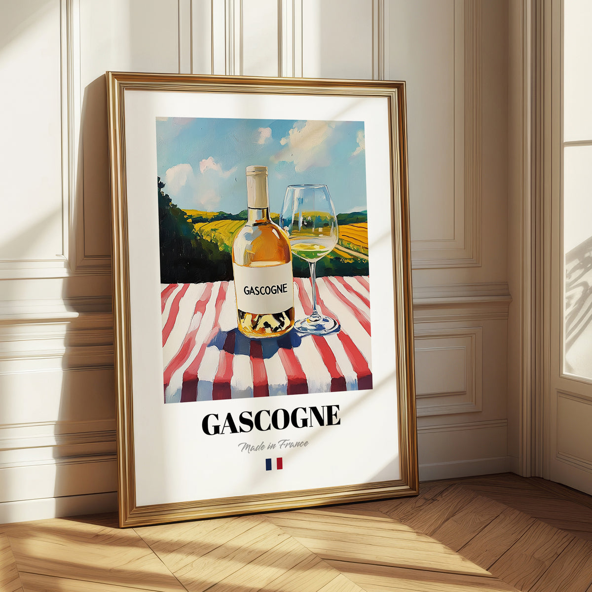 Gascogne – French White Wine, Vineyard Terrace Illustration