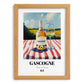 Gascogne – French White Wine, Vineyard Terrace Illustration, set in oak frame