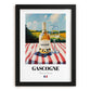 Gascogne – French White Wine, Vineyard Terrace Illustration, in sleek black frame