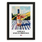 Coteaux d'Aix-en-Provence – French Rose Wine, Vineyard Terrace Wall Art, in sleek black frame