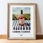 Corsican Rosé – French Rose Wine, Bodega Print, in wooden frame leaning on the floor