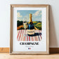 Champagne – French Sparkling Wine, Enoteca Still Life, in wooden frame leaning on the floor