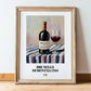 Brunello di Montalcino – Italian Red Wine, Vineyard Terrace Print, in wooden frame leaning on the floor