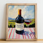 Chianti Classico – Italian Red Wine, Tasting Room Art, no-text version framed in wood
