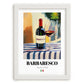 Barbaresco – Italian Red Wine, Wine Bar Poster, placed in minimal white frame