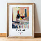 Taurasi – Italian Red Wine, Vineyard Terrace Wall Decor, in wooden frame leaning on the floor
