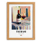 Taurasi – Italian Red Wine, Vineyard Terrace Wall Decor, set in oak frame