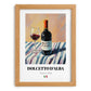 Dolcetto d'Alba – Italian Red Wine, Wine Bar Wall Art, set in oak frame