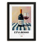 Etna Rosso – Italian Red Wine, Tasting Room Painting, in sleek black frame