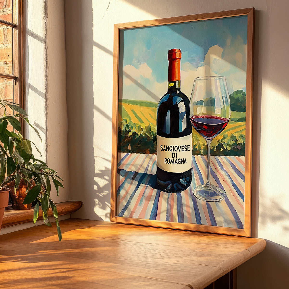 Sangiovese di Romagna – Italian Red Wine, Vinoteca Painting, clean layout with no caption