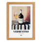 Vermentino – Italian White Wine, Vinoteca Poster, set in oak frame