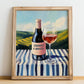 Cerasuolo d'Abruzzo – Italian Rose Wine, Wine Bar Poster, no-text version framed in wood